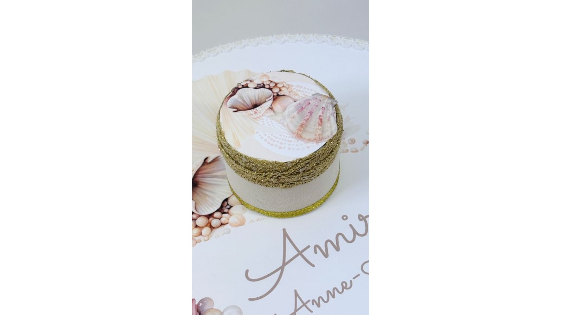 Trusou botez cu perle și scoici în nuanțe sand & peach – „Perle Marine” 5